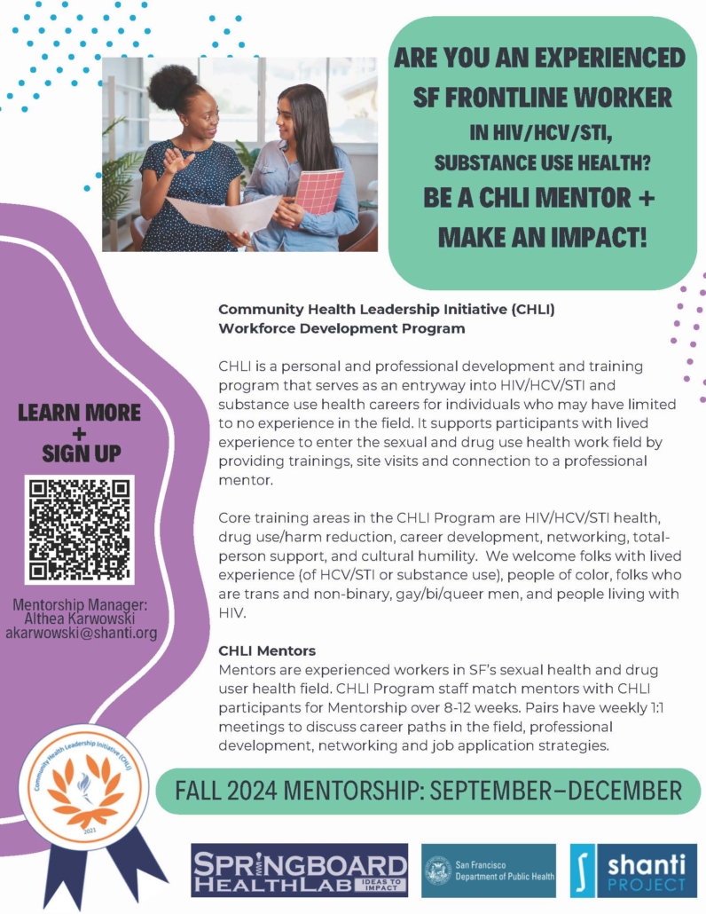 Flier describing CHLI mentorship program